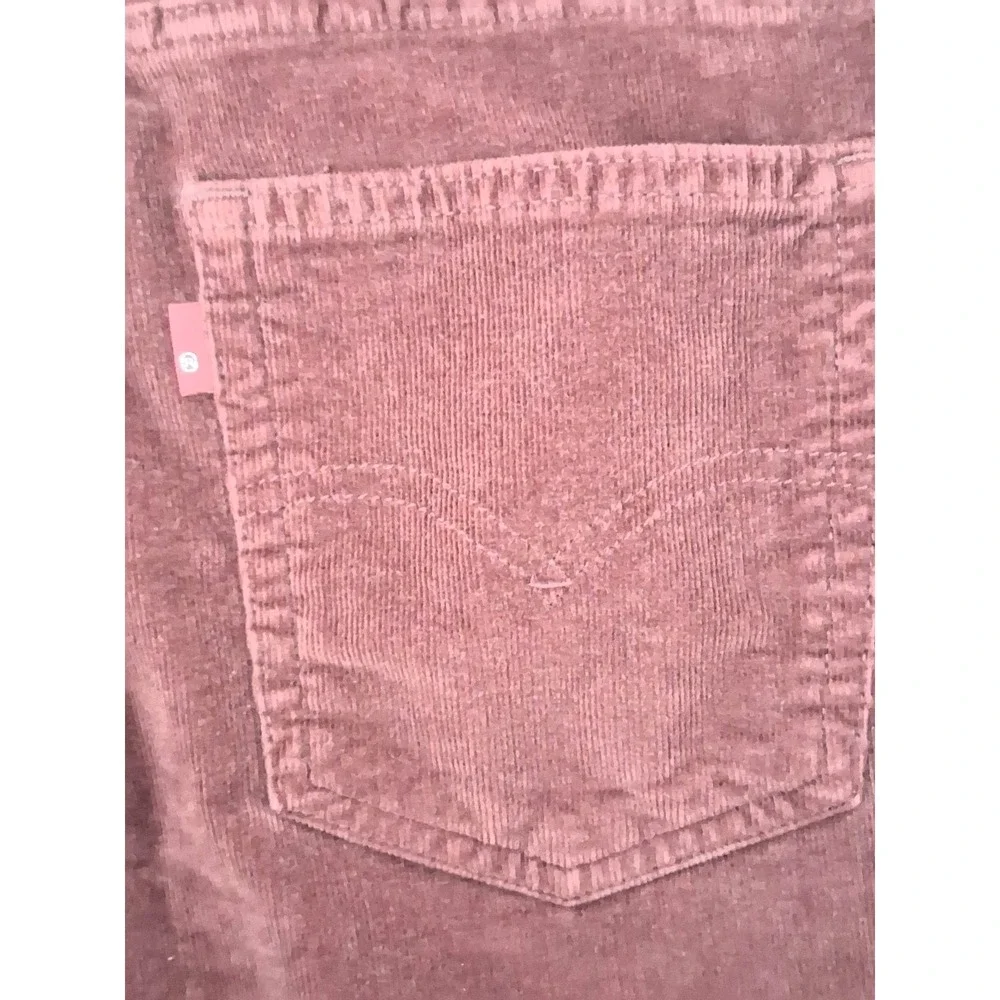 Levi's 725 High Rise Bootcut Pants Women's Size 29 Red Corduroy Pockets Preowned